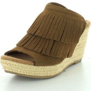 Minnetonka Moccasin Ashley Wedge, Dusty Brown 7